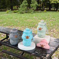 Bouteille d'eau pliable en silicone en forme de capybara de 500 ml, sans BPA, qualité alimentaire, bec verseur direct, anti-fuite, pour les voyages et les activités de plein air