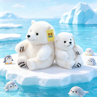 Peluche Ours Polaire Mignon et Chubby, Jouet en Peluche Doux et Moelleux, Poupée Ours Arctique Blanc pour Cadeau d'Anniversaire Enfant et Décoration Intérieure