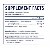 Capsules de Fucoidane de Source Marine avec Extrait d'Algues Brunes pour Programmes de Compléments Alimentaires Végétaliens Marque Blanche Vente en Gros