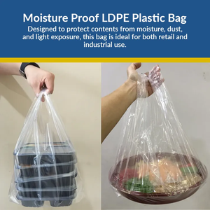 Camiseta On the Go Bolsa de plástico transparente para alimentos con opción de diseño personalizado para uso para llevar - Product Image 3