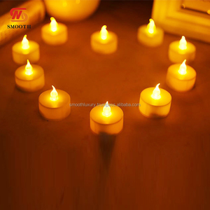 เทียน LED สีชาแบบไร้เปลวไฟสีขาวอบอุ่นเรียบมีแบตเตอรี่ LED เทียนขนาดเล็กสำหรับตกแต่งโต๊ะกลาง - Product Image 3