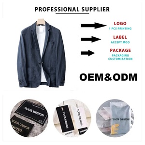 Hot New Men's <span class=keywords><strong>Casual</strong></span> Respirant Lin <span class=keywords><strong>Blazer</strong></span> Veste Lâche Bouton Unique Polaire Costume avec Fermeture À Glissière Plus La Taille pour L'été - Product Image 5