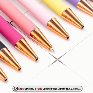 Promotional Rose Gold Ballpen Luxury Advertise Ballpoint <b>Pen</b> Custom With Logo Printed Laser Screen Print Branded - Product Image 3