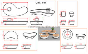 Ensemble de sièges décoratifs en FRP, style artistique, pour centre commercial, parc, espace public, tabouret de repos, pot de fleurs, banc d'arbre pour aménagement paysager et relaxation - Product Image 4