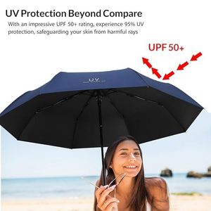 Paraguas Plegable de 3 Secciones Personalizado al por Mayor con Logotipo, Resistente al Viento, para Jardín y Viajes, con Eje LED, Ideal para Clima Cálido de Verano - Product Image 3