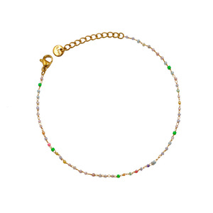 European American Fashion Ins Small Round Bead Necklace <b>Set</b> Gold Colorfast Women's Titanium Steel Chain <b>Bracelet</b> Jewelry - Product Image 5