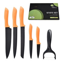 Ensemble de couteaux de cuisine modernes multifonctionnels avec 7 lames en acier inoxydable faites à la main, couleur et logo personnalisables, boîte cadeau incluse