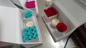 Bougies de noël et de saint valentin 2023 bougies de cadeau de saint valentin <span class=keywords><strong>bougie</strong></span> parfumée de fleurs conservées séchées dans une boîte cadeau - Product Image 6