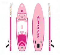 Planche à pagaie gonflable InflaToGo Drop Stitch rose en EVA, 8,4 kg, unisexe, pour lacs et rivières, système à 3 ailerons, polyvalente