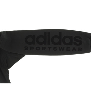 Felpa da uomo Adidas Lounge Fleece nera con logo sulla manica, abbigliamento sportivo - Product Image 3