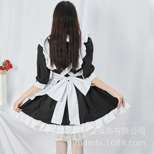 Traje de Sirvienta Estilo Japonés, Vestido Lolita Blanco y Negro, Disfraz de Alicia, Disfraz de Cosplay, Primavera 2025 - Product Image 4