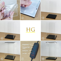 Vitrine en acrylique pour objets de collection avec éclairage LED, alternative à la boîte de présentation LEGO avec base noire, vitrine de rangement pour figurines