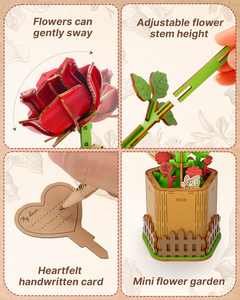 3D Wood Flower Toddlers Creative Educational Cartoon DIY Laser Cut Jigsaw Puzzle for 5 to 7 years kids - Product Image 3