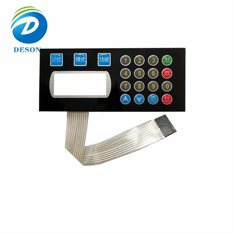 Deson keypad membrane pc polycarbonate label front led panel sticker LED backlight overlay fuel dispenser keypad membrane