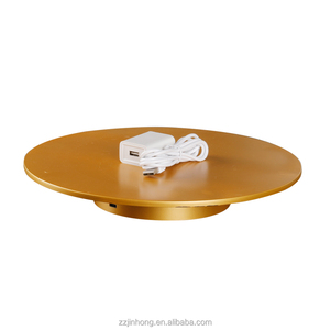 Piattaforma Girevole Elettrica in Plastica Dorata da 28cm, Rotazione Automatica a 360 Gradi - Product Image 2