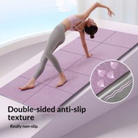 Tapis de yoga TPE pliable, tapis d'entraînement antidérapant, tapis d'exercice pour la maison