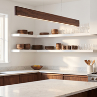 Lámpara Colgante de Techo para Comedor, Diseño Alto y Estrecho, 150 cm, Madera de Roble, Iluminación Personalizada de Doble Cara, Lámpara Decorativa