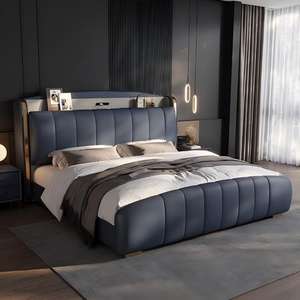 <span class=keywords><strong>Letto</strong></span> King Size in Pelle con <span class=keywords><strong>Testiera</strong></span> Imbottita Doppia e Porta USB, Design Moderno e Lussuoso, Vendita all'Ingrosso - Product Image 2
