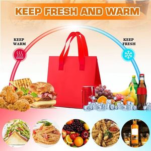 Custom Logo <b>Aluminum</b> Thermal Insulated <b>Foil</b> Non Woven Cooler Packaging <b>Disposable</b> Insulated Take Away Bags - Product Image 5