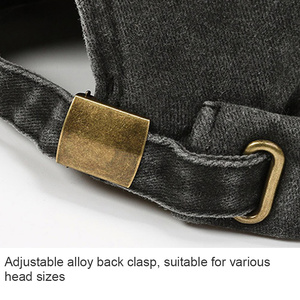 Wholesale Custom Plain Fashion Washed Denim Classic Unisex Hip Hop <b>Hat</b> Skull Cap 6 Panel <b>Hat</b> for Women Men - Product Image 3