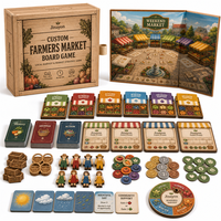 Jeu de société personnalisé en carton écologique sur le thème du marché des agriculteurs - Jeu familial saisonnier pour récoltes et fêtes sous marque privée