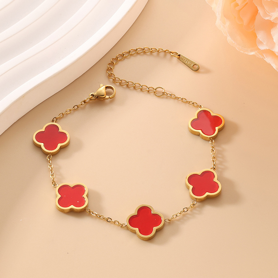 Bracelet lisse doré (rouge)