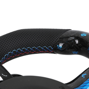 <span class=keywords><strong>Volant</strong></span> POWERFLOW personnalisé bleu <span class=keywords><strong>M</strong></span> Sport entièrement en cuir avec grip de 50 mm pour Série <span class=keywords><strong>1</strong></span> F10/F20/F30/F32/F36 M2 F87 - Product Image 6