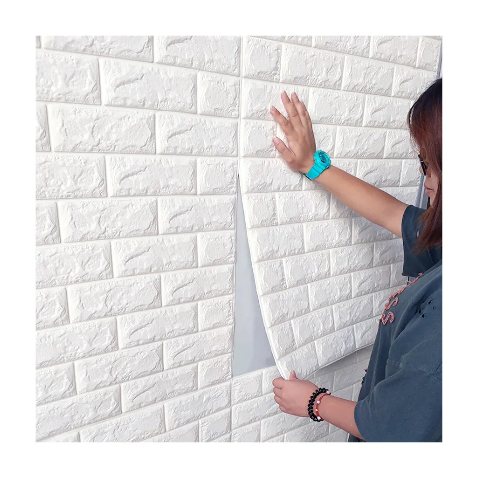 3d foam waterproof wallpaper wall sticker adhesivo para pared 3d
