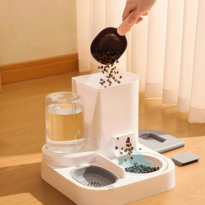 Gravidade automática Non-Slip 2 em 1 Pet Food Water Dispenser Elegante Plastic Dog & <span class=keywords><strong>Cat</strong></span> Alimentação Beber Tigelas Fabricante direto - Product Image 3