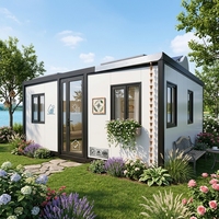 Maison conteneur préfabriquée haut de gamme étanche de 20 pieds, extensible, design pliable, pour bureau, usage sanitaire, 2-4 chambres, garantie 5 ans