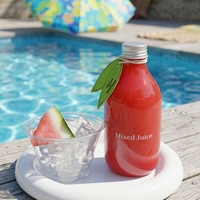 Bouteille en verre ronde personnalisée OEM en gros, économique, pour boissons, 200 ml, 8 oz, 10 oz, 350 ml, 500 ml, 16 oz avec bouchon à vis pour jus