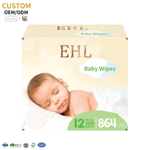 Nhà Máy Bán buôn duy nhất cá nhân 72pcs gói bé khăn lau mẫu miễn phí bọc phân hủy sinh học ướt dùng một lần khăn lau ướt - Product Image 1