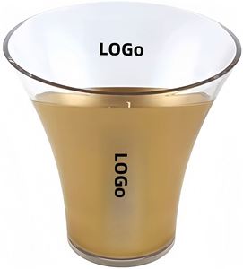 Ensemble seau à glace en plastique avec logo personnalisé, pelle et cuillère pour glaçons de champagne impériaux - Product Image 3
