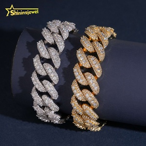 Fashion Jewelry 18mm Hip Hop Style Moissanite Diamond <strong>Iced</strong> <strong>Out</strong> Brass Mens <strong>Cuban</strong> <strong>Link</strong> <strong>Chain</strong> - Product Image 2