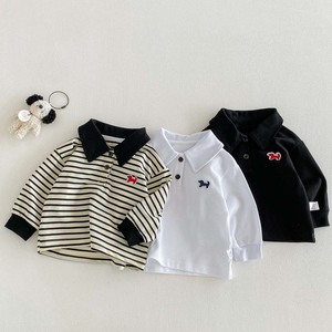 Nouveaux Polos à Manches Longues Rayés Style Coréen Automne 2026 pour Bébés Garçons – Hauts Polyvalents et Tendance à Motifs de Dessins Animés pour Tout-Petits - Product Image 4