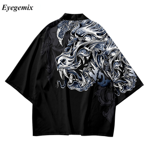 Cardigan samouraï japonais Yukata femmes hommes Cosplay Haori mode Harajuku Design Dragon imprimé Kimono traditionnel <span class=keywords><strong>Anime</strong></span> grande taille - Product Image 1