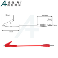 Cable de prueba JIA LUN con conector banana de 4 mm a pinza de cocodrilo, cable de silicona y latón, longitud de 25/50/100 cm