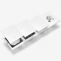 Interruptores y Enchufes de Pared WESA Ultrafinos con Botón Pulsador EU de 1/2/3 Vías con Enchufe USB Tipo C, Combinación Libre, Diseño Moderno de Lujo