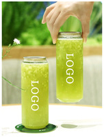 Bocaux en plastique PET à ouverture facile avec anneau de traction et couvercle de qualité alimentaire, transparents, pour boissons énergisantes, sodas, gâteaux, bonbons et lait
