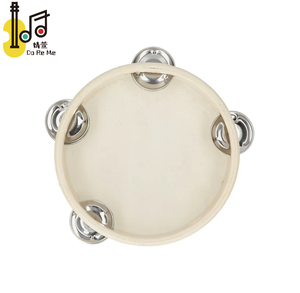 2024 nouveau 6 pouces en peau de mouton personnalisé instruments de musique peau de mouton tambourin portable <span class=keywords><strong>percussion</strong></span> métal cloches pour mariage à l'église - Product Image 3