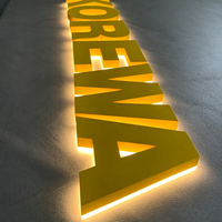 Enseigne personnalisée en acier inoxydable avec logo LED rétroéclairé 3D, étanche IP65, Daco Sign pour la décoration de restaurants, bars, salons, hôpitaux