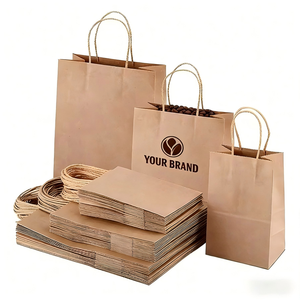 Sacs en papier kraft recyclables <span class=keywords><strong>de</strong></span> luxe modernes personnalisés avec poignées torsadées, logo UV/gaufré, impression numérique/offset pour produits laitiers et alimentaires - Product Image 4