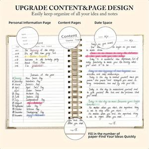 Carnet à spirale A5 en lin à couverture rigide pour le collège, papier épais ligné avec lettrage personnalisé en feuille d'or - Product Image 3