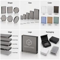 Base de présentation en acrylique personnalisée, bloc transparent solide, support en cube, socle pour photographie de produits avec bord poli pour la vente au détail