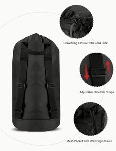 <b>Backpack</b> Laundry Bag Laundry <b>Backpack</b> with Shoulder Straps and Mesh Pocket Durable Clothes Hamper Bag with <b>Drawstring</b> Closure - Product Image 3