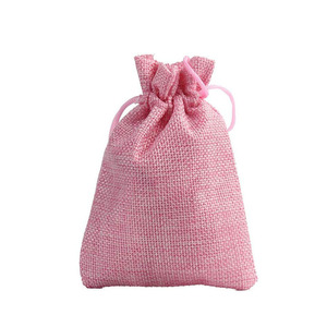 Noël Tricolore Recyclable Toile De Jute Jute Cadeau Sac Ensemble pour Bonbons Bijoux Emballage - Product Image 1