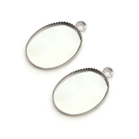 Plateau en acier inoxydable pour pierres précieuses, pour la création de pendentifs ovales et rectangulaires en forme de goutte d'eau, composants de bijoux DIY