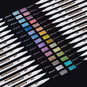Juego de Marcadores Metálicos Personalizados de 12/24 Colores, Bolígrafo de Punta Fina para Manualidades, Álbumes de Fotos, Arte en Piedra, Pintura, Tarjetas, Vidrio y Madera - Product Image 1