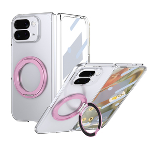 Funda Protectora Transparente Antiamarillamiento para PC con Soporte Giratorio de Aluminio de 360 Grados para <span class=keywords><strong>Google</strong></span> Pixel 10 Pro Fold, Magnética, Resistente a Golpes, con Protector de Pantalla - Product Image 1