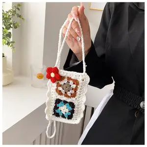 Fashion pouch phone bag body cross handmade granny square crocheted knitting beach bag